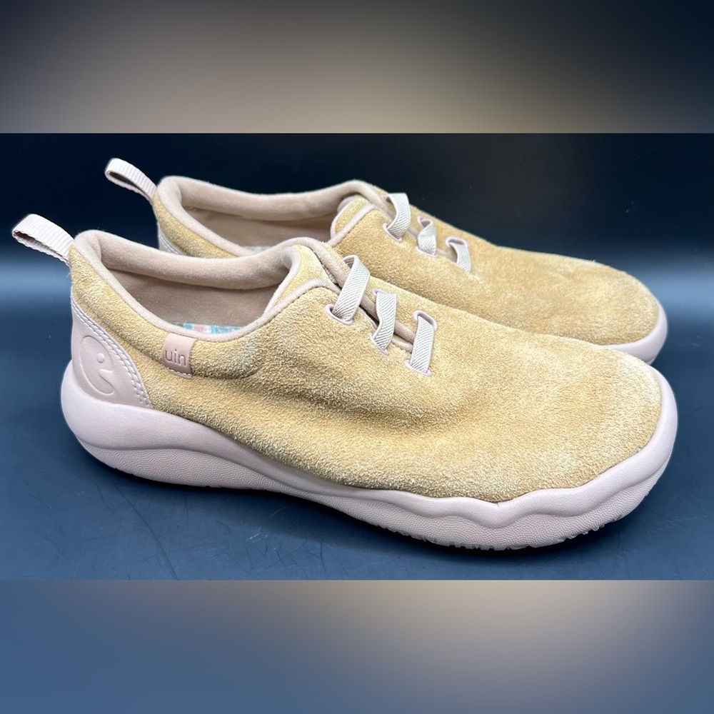 UIN- Segovia Khaki Cow Suede Lace Up Sneakers- Size: 6.5, Womens